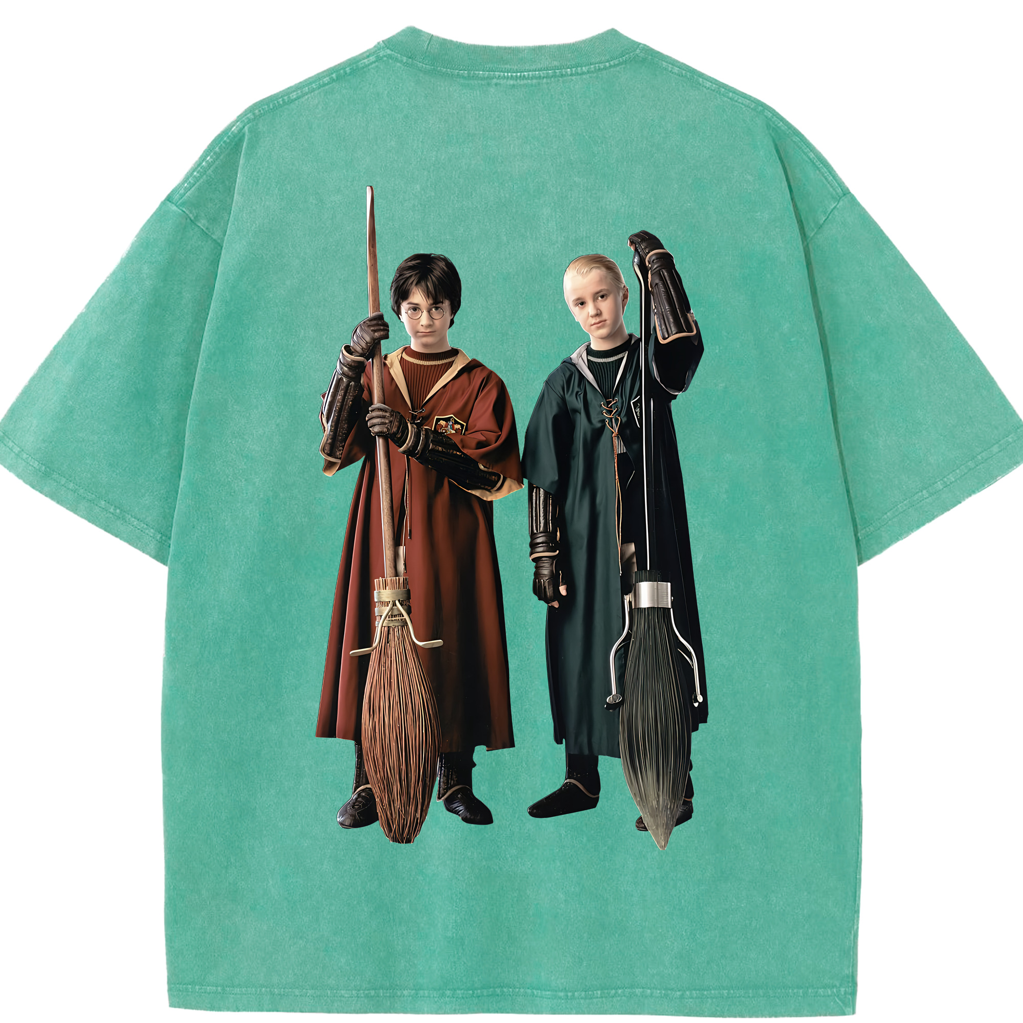 （画像用） Harry Potter ハリー・ポッターシリーズ 綿100% ヴィンテージ風 半袖Tシャツ（背面プリント）